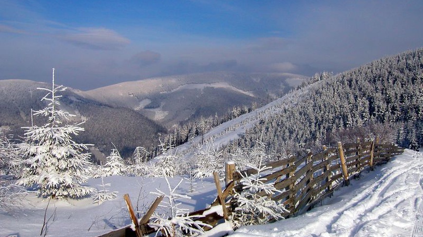 Chalupa Dolní Morava s privátní saunou - zima - zima