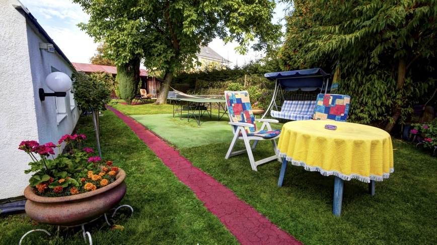 Pension Gábi - Pension Gábi I (Česká ulice) - Pension Gábi I (Česká ulice), posezení na zahradě